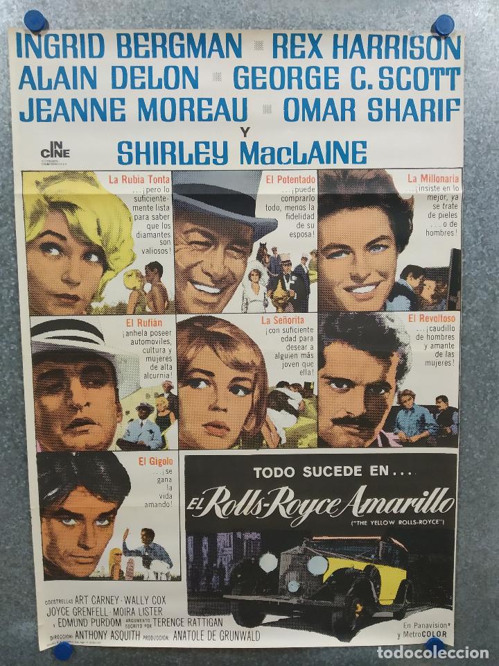 Cine: El Rolls-Royce amarillo. Ingrid Bergman, Rex Harrison, Shirley MacLaine, A&Ntilde;O 1975. POSTER ORIGINAL