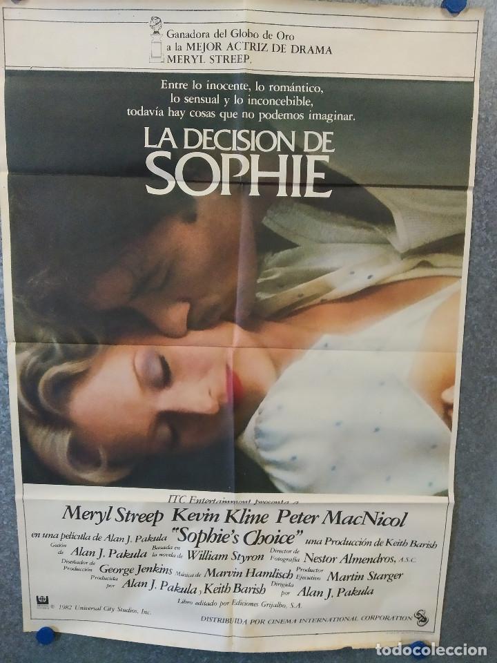 Cinema: La decisi&oacute;n de Sophie. La decisi&oacute;n de Sophie . A&Ntilde;O 1983. POSTER ORIGINAL