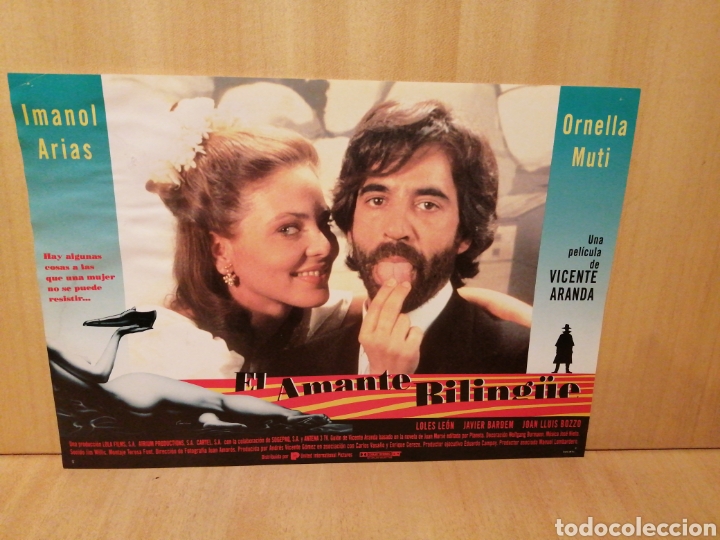 Cine: Afiche. El amante bilingue. Imanol Arias. Ornella Muti. Vicente Aranda.