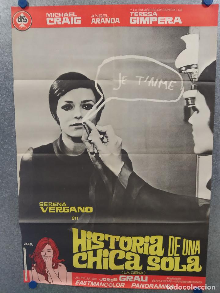Cinema: Historia de una chica sola. &Aacute;ngel Aranda, Gemma Arquer, Miquel Bordoy. A&Ntilde;O 1969. POSTER ORIGINAL