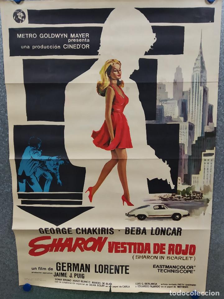 Cinema: Sharon vestida de rojo. Beba Loncar, George Chakiris, Sonia Bruno POSTER ORIGINAL