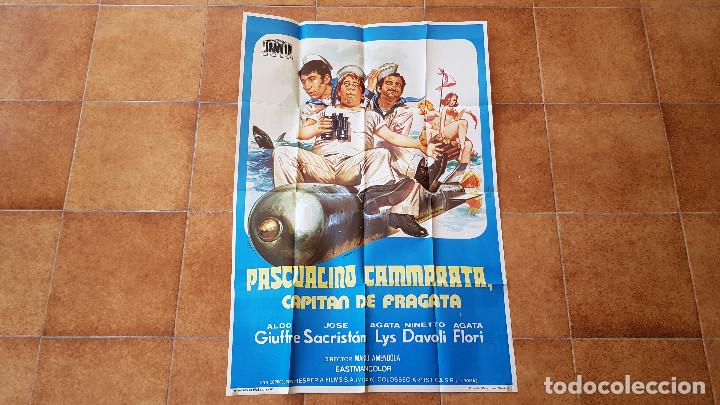 Cinema: POSTER CARTEL PASCUALINO CAMMARATA, CAPITAN DE FRAGATA (100 X 70 CMS. APROX.) + 12 FOTOCROMOS