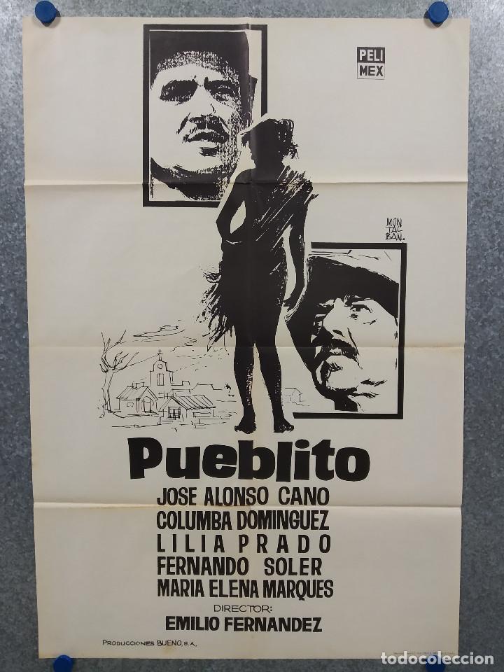 Cinema: Pueblito. Columba Dom&iacute;nguez, Lilia Prado, JOSE A. CANO. A&Ntilde;O 1965. POSTER ORIGINAL