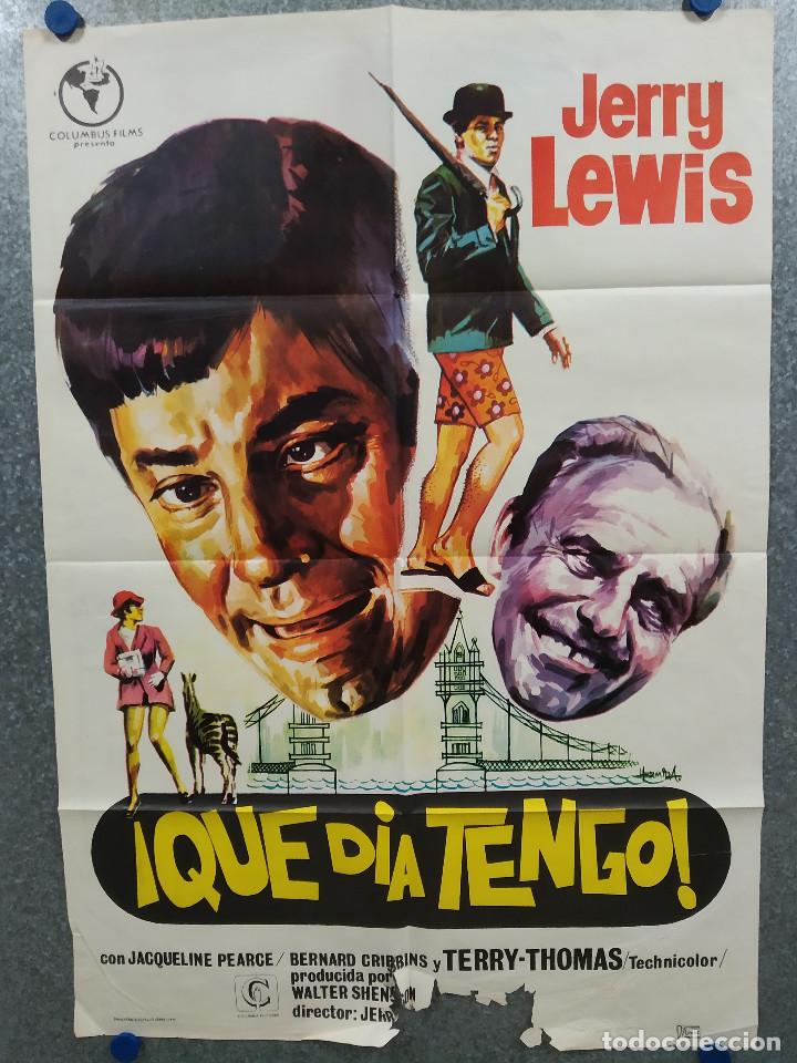 Cinema: &iexcl;Qu&eacute; d&iacute;a tengo!. Jerry Lewis, Terry-Thomas. A&Ntilde;O 1972. POSTER ORIGINAL