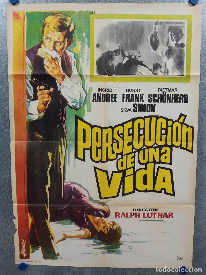 Cinema: PERSECUCION DE UNA VIDA INGRID ANDREE, HORST FRANK, DIETMAR SCH&Ouml;NHERR. A&Ntilde;O 1968 POSTER ORIGINAL