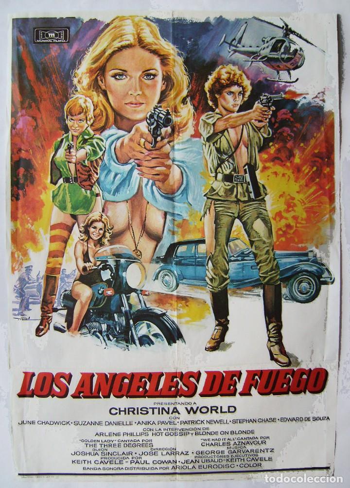 Cinema: LOS &Aacute;NGELES DE FUEGO, con Christina World. P&Oacute;STER 69,5 X 99,5 cms. 1979. Dise&ntilde;o: mac
