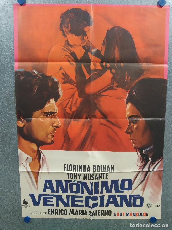 Cinema: An&oacute;nimo veneciano. FLORINDA BOLKAM, TONY MUSANTE. A&Ntilde;O 1971. POSTER ORIGINAL