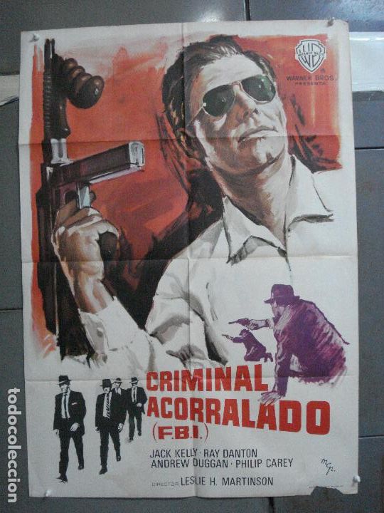 Kino: CDO 5146 CRIMINAL ACORRALADO FBI JACK KELLY RAY DANTON POSTER ORIGINAL 70X100 ESTRENO