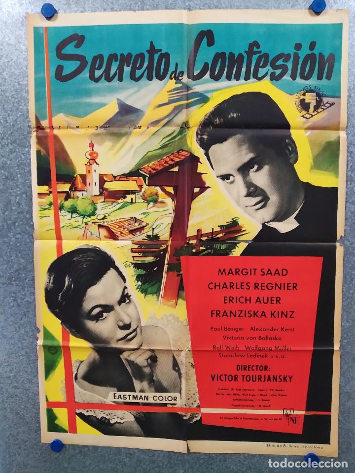 Cinema: SECRETO DE CONFESION. MARGIT SAAD ERICH, CHARLES REGNIER, ERICH AUER. POSTER ORIGINAL
