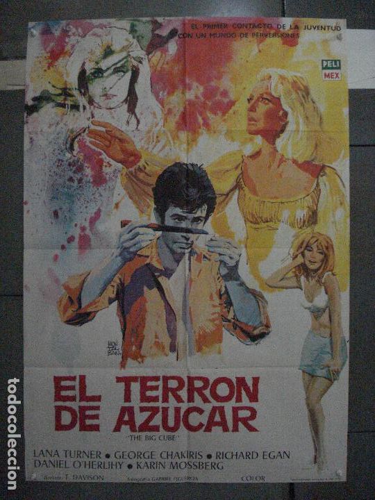 Cinema: CDO 5387 EL TERRON DE AZUCAR LANA TURNER GEORGE CHAKIRIS MONTALBAN POSTER ORIGINAL 70X100 ESTRENO
