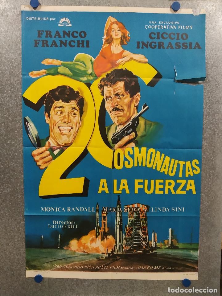 Cinema: Dos cosmonautas a la fuerza. Franco Franchi, Ciccio Ingrassia, M&oacute;nica Ran A&Ntilde;O 1967. POSTER ORIGINAL