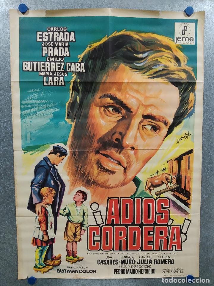 Cine: Adi&oacute;s, cordera. Carlos Estrada, Jos&eacute; Mar&iacute;a Prada, Emilio Guti&eacute;rrez Caba. A&Ntilde;O 1968. POSTER ORIGINAL
