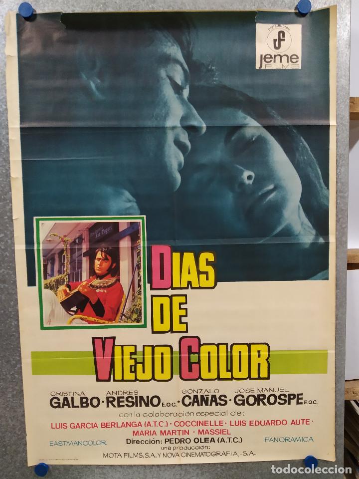 Cine: D&iacute;as de viejo color. Cristina Galb&oacute;, Andr&eacute;s Resino, Gonzalo Ca&ntilde;as A&Ntilde;O 1967. POSTER ORIGINAL