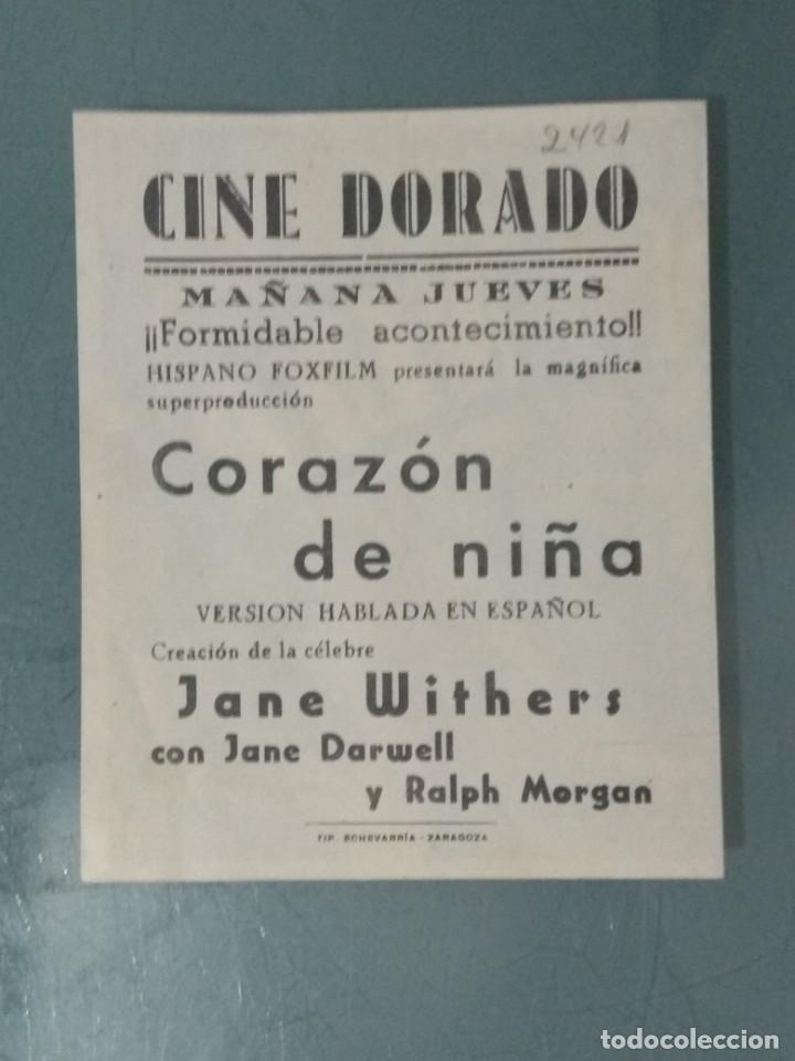 Cine: CORAZON DE NI&Ntilde;A - PROGRAMA DE CINE DOBLE. - Foto 3