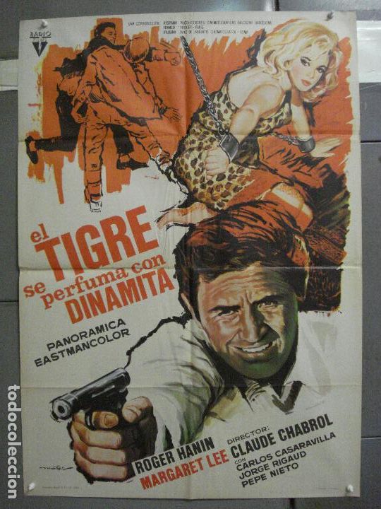 Cine: CDO 5807 EL TIGRE SE PERFUMA CON DINAMITA CHABROL ROGER HANIN MATAIX POSTER ORIGINAL 70X100 ESTRENO