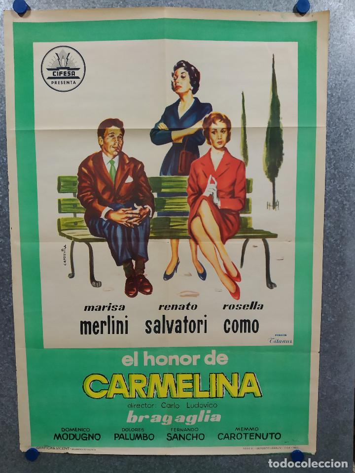 Cinema: El honor de Carmelina. Marisa Merlini, Renato Salvatori, Domenico Modugno A&Ntilde;O 1962. POSTER ORIGINAL