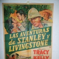 Cine: LAS AVENTURAS DE STANLEY Y LIVINGSTONE - 110 X 75 - 1939 - LITOGRAFICO. Lote 220349161
