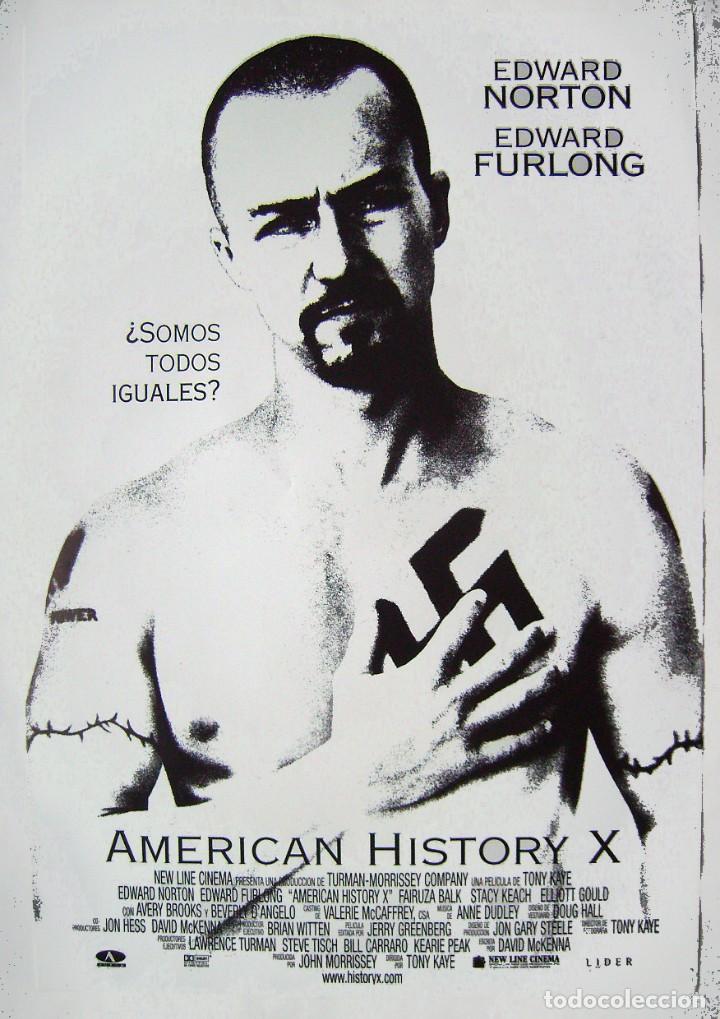 Cinema: AMERICAN HISTORY X, con Edward Norton, P&Oacute;STER 68,5 X 100 cms.