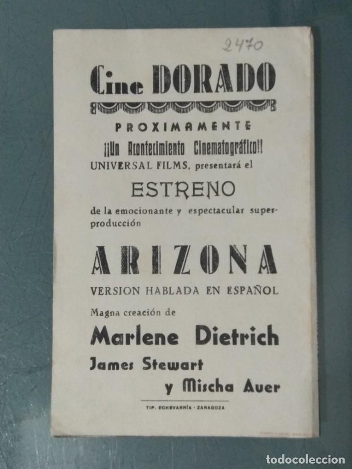 Cine: ARIZONA - PROGRAMA DE CINE DOBLE. - Foto 3