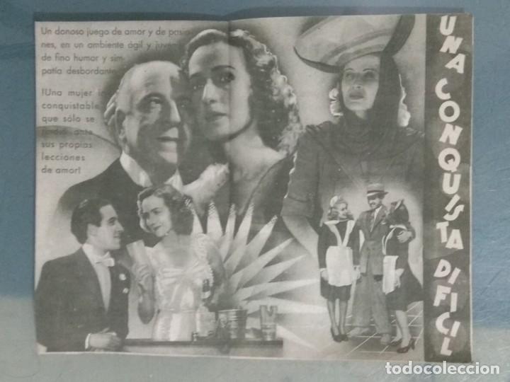 Cine: UNA CONQUISTA DIFICIL - PROGRAMA DE CINE DOBLE. - Foto 2