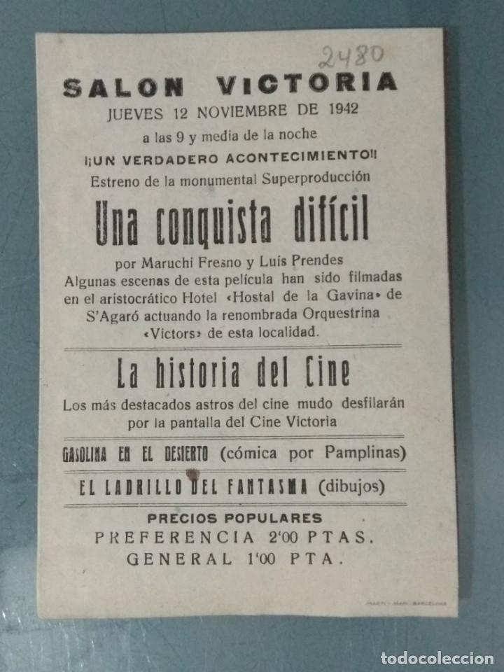 Cine: UNA CONQUISTA DIFICIL - PROGRAMA DE CINE DOBLE. - Foto 3
