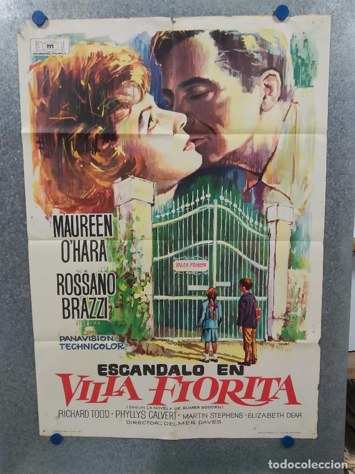 Cinema: Esc&aacute;ndalo en Villa Fiorita. Maureen O'Hara, Rossano Brazzi, Richard Todd. A&Ntilde;O 1965. POSTER ORIGINAL