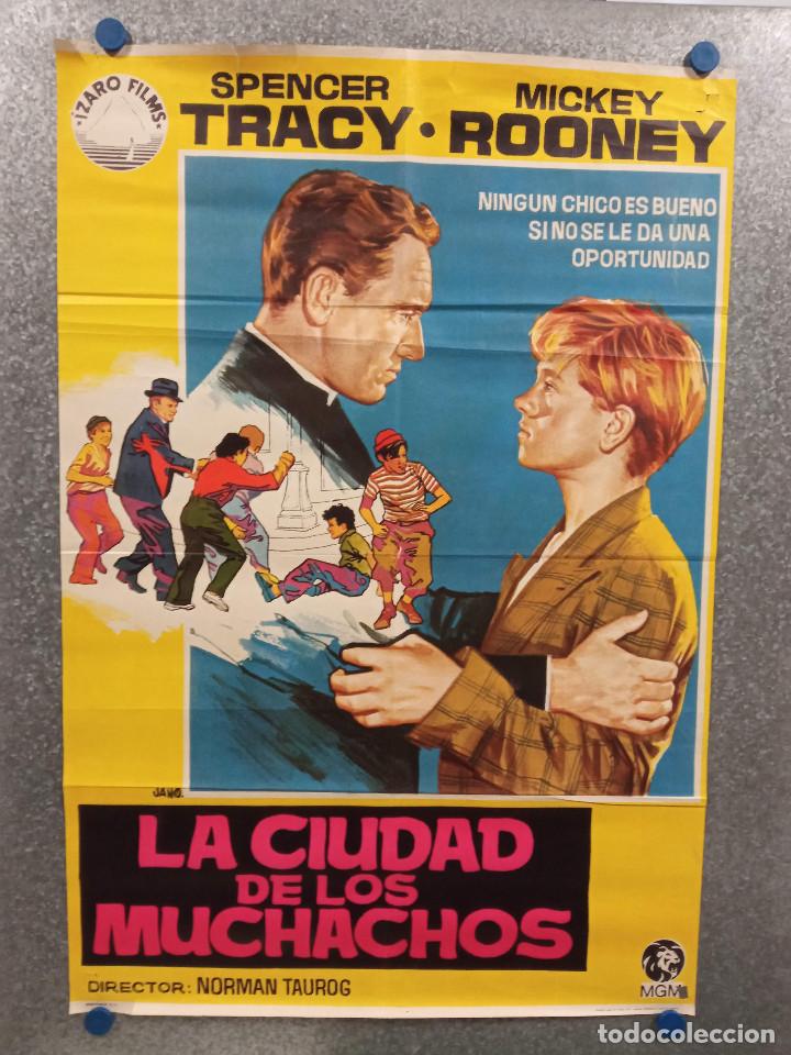 Kino: La ciudad de los muchachos. Spencer Tracy, Mickey Rooney. A&Ntilde;O 1972. POSTER ORIGINAL