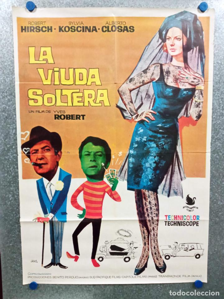 Cinema: La viuda soltera. Robert Hirsch, Sylva Koscina, Alberto Closas. A&Ntilde;O 1966. POSTER ORIGINAL