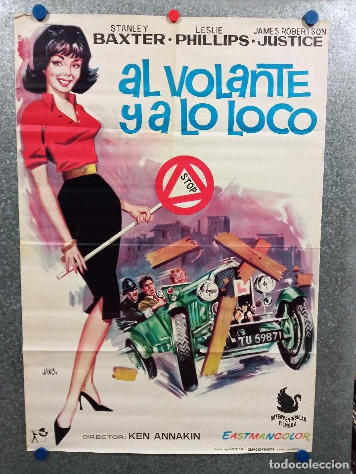 Cinema: Al volante y a lo loco. Leslie Phillips, Julie Christie, Stanley Baxter POSTER ORIGINAL