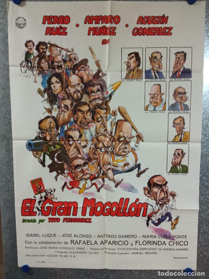 Cinema: El gran mogoll&oacute;n. Pedro Ruiz, Amparo Mu&ntilde;oz, Agust&iacute;n Gonz&aacute;lez. A&Ntilde;O 1982. POSTER ORIGINAL