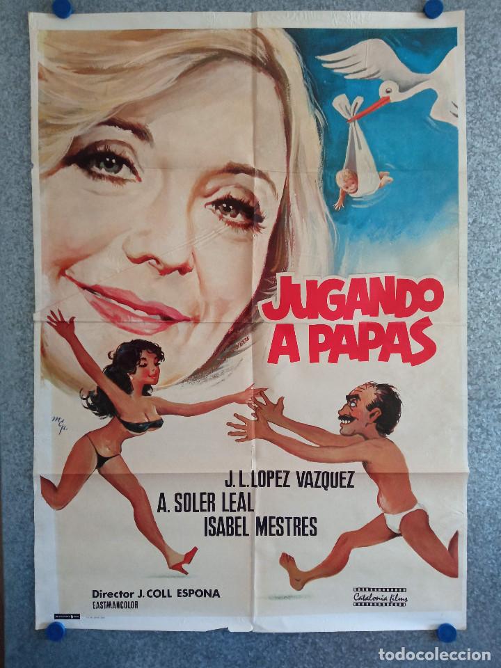 Cinema: Jugando a pap&aacute;s , Jos&eacute; Luis L&oacute;pez V&aacute;zquez,Amparo Soler Leal. A&Ntilde;O 1979. POSTER ORIGINAL