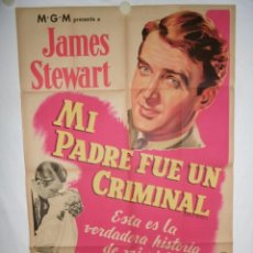 Cine: MI PADRE FUE UN CRIMINAL - 110 X 75CM - 1952 - LITOGRAFICO