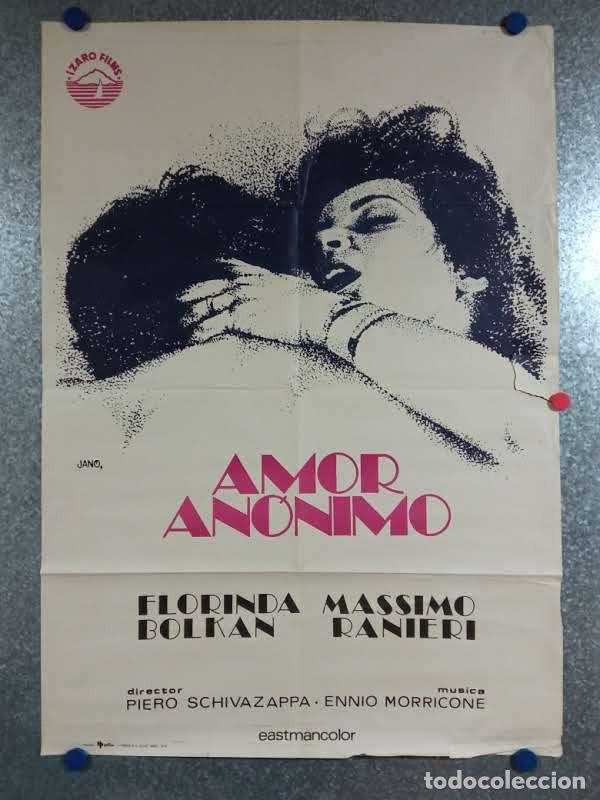 Cinema: Amor an&oacute;nimo. Florinda Bolkan, Massimo Ranieri. A&Ntilde;O 1985. POSTER ORIGINAL
