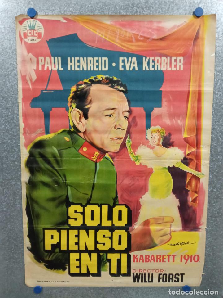 Cinema: SOLO PIENSO EN TI. PAUL HENREID, EVA KERBLER, WILLY FORST A&Ntilde;O 1958. POSTER ORIGINAL LITOGRAFIA