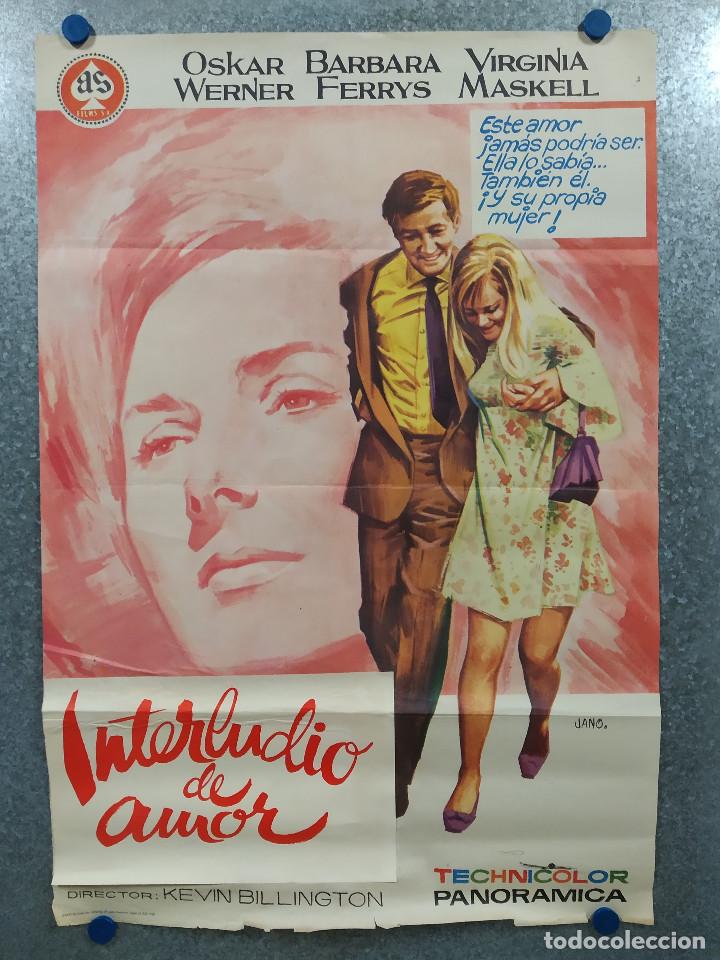 Cinema: Interludio de amor. Oskar Werner, Barbara Ferris. A&Ntilde;O POSTER ORIGINAL