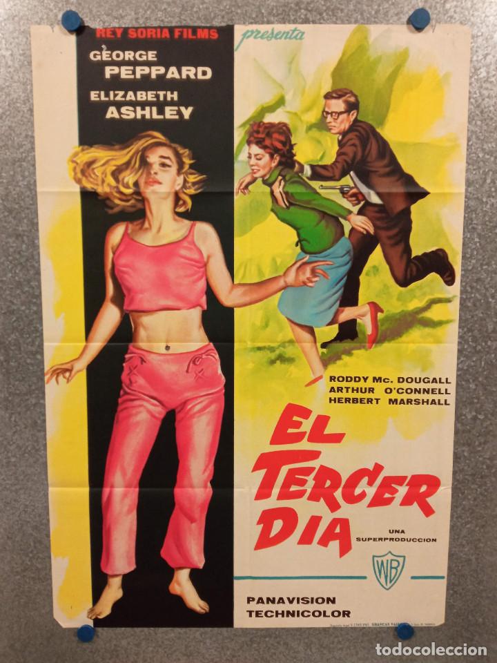 Cinema: El tercer d&iacute;a. George Peppard, Elizabeth Ashley, Roddy McDowall A&Ntilde;O 1965. POSTER ORIGINAL