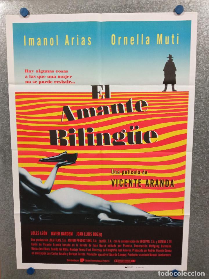 Cinema: El amante biling&uuml;e. Imanol Arias, Ornella Muti, Loles Le&oacute;n. A&Ntilde;O 1982. POSTER ORIGINAL