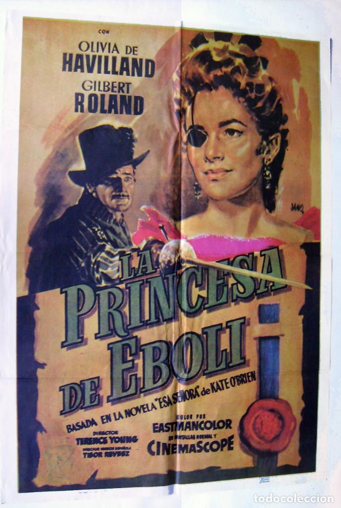 Cinema: LA PRINCESA DE &Eacute;BOLI, con Olivia de Havilland. P&Oacute;STER. 70 X 99 cms.1982. Dise&ntilde;o: JANO.