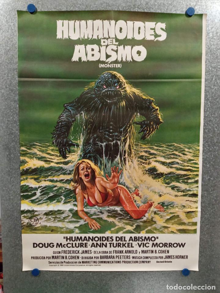 Cine: Humanoides del abismo. Doug McClure, Ann Turkel, Vic Morrow. A&Ntilde;O 1984. POSTER ORIGINAL