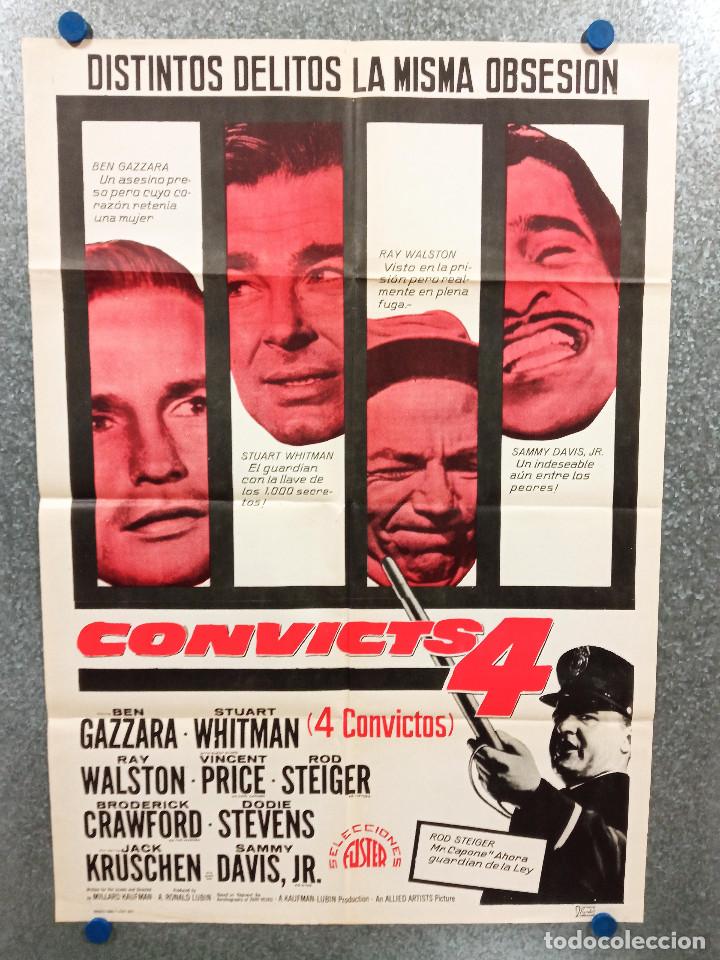 Cinema: Convicts 4. Ben Gazzara, Ray Walston, Sammy Davis Jr. Vincent Price A&Ntilde;O 1969. POSTER ORIGINAL