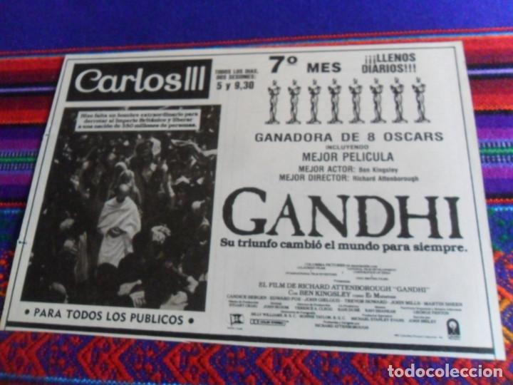 Cinema: CARTEL CINE CARLOS III DE MADRID, GANDHI, GANADORA DE 8 OSCARS, BEN KINGSLEY Y RICHARD ATTENBOROUGH.
