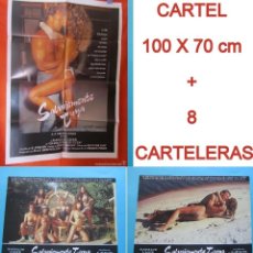 Cine: CINE EROTICO - SALVAJEMENTE TUYA - CARTEL AFICHE 100 X 70 CM + 8 CARTELERAS AÑO 1989 -TODO ORIGINAL. Lote 58488083