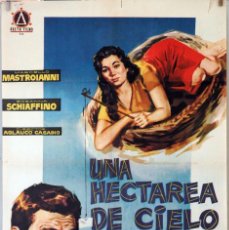 Cine: UNA HECTÁREA DE CIELO. MARCELLO MASTROIANNI. CARTEL ORIGINAL 1960