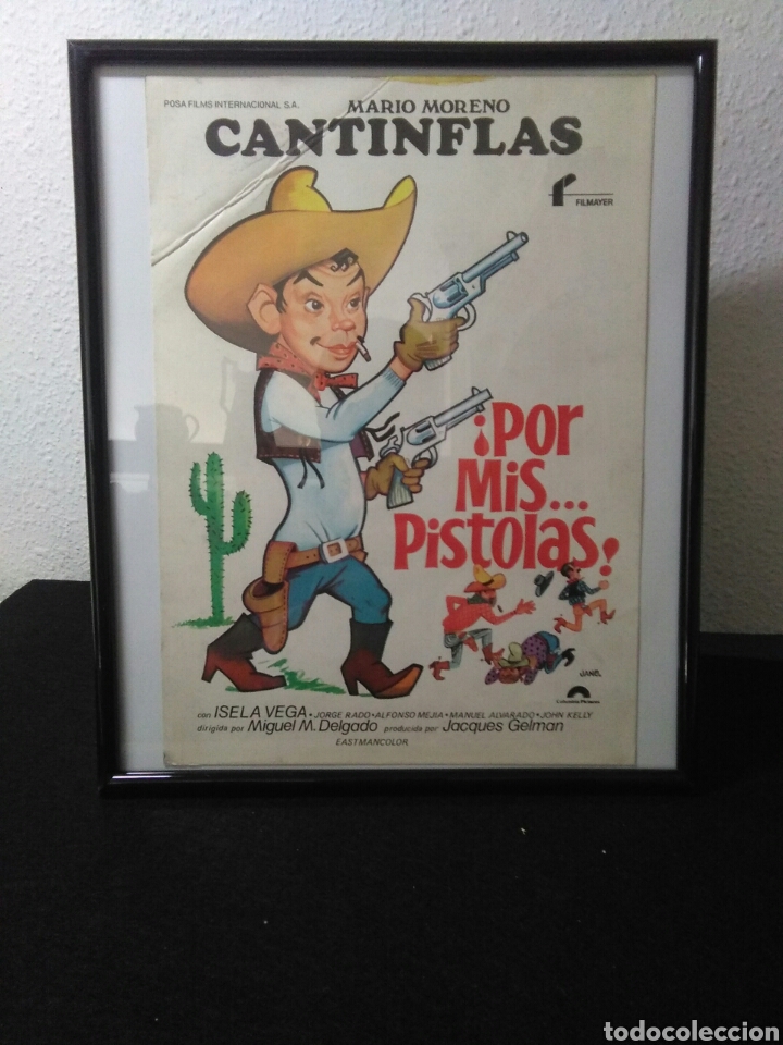 CARTEL DE CINE ,MARIO MORENO ,CANTINFLAS ,POR MIS PISTOLAS ,CARTEL JANO (Cine - Posters y Carteles - Westerns)