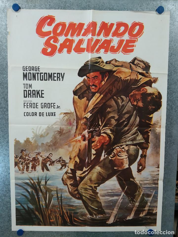 Kino: COMANDO SALVAJE. GEORGE MONTGOMERY, TOM DRAKE. A&Ntilde;O 1979. POSTER ORIGINAL