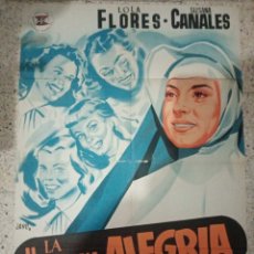 Cinéma: CARTEL CINE ORIGINAL ESPAÑOL LA HERMANA ALEGRÍA, JANO, LOLA FLORES, SUSANA CANALES. Lote 236252565