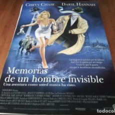 Cine: MEMORIAS DE UN HOMBRE INVISIBLE - CHEVY CHASE, DARYL HANNAH, SAM NEILL - POSTER ORIGINAL WARNER 1992