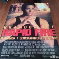 Cine: RAPID FIRE - BRANDON LEE, NICK MANCUSO, KATE HODGE - POSTER ORIGINAL FOX 1992