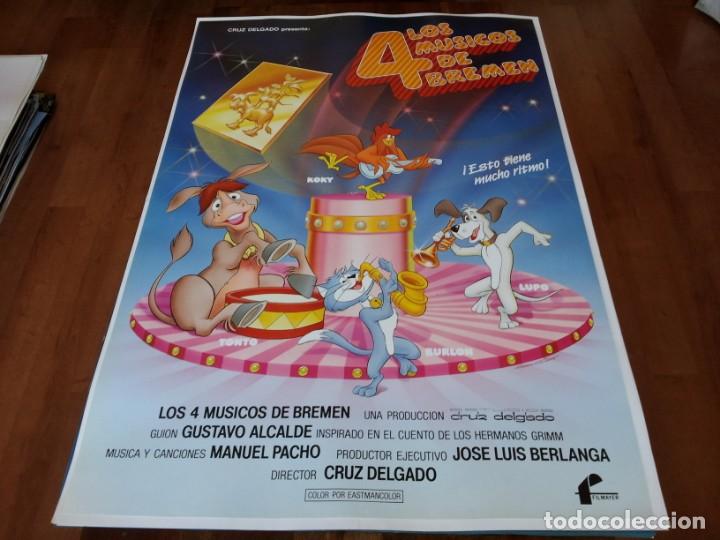 LOS 4 MÚSICOS DE BREMEN - ANIMACION - DIR. CRUZ DELGADO - POSTER ORIGINAL FILMAYER 1988 (Cine - Posters y Carteles - Infantil)