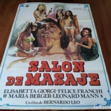 Cine: SALON DE MASAJE - ELISABETTA GIORGI, FELICE FRANCHI, LEONARD MANN - POSTER ORIGINAL DIASA 1976